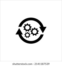 Ilustración vectorial de icono de proceso. Símbolo de proceso en negro para el diseño de su sitio web en fondo blanco