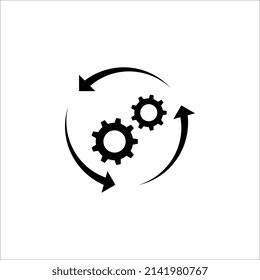 Prozesssymbol, Vektorgrafik. Prozesssymbol in Schwarz für das Design Ihrer Website auf weißem Hintergrund