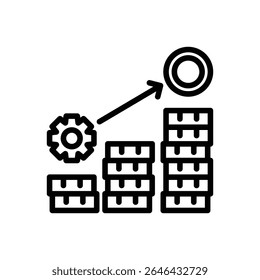 process icon vector with line style