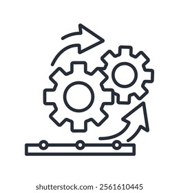 process icon. vector.Editable stroke.linear style sign for use web design,logo.Symbol illustration.