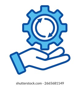 Iconos De Proceso En Estilo Azul, Ilustración vectorial
