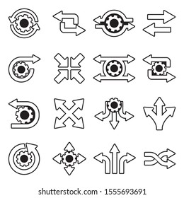 Process Icons. Line With Fill Design. Vector Illustration.