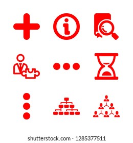 process icons set with hierarchical structure, more and time control tool vector set
