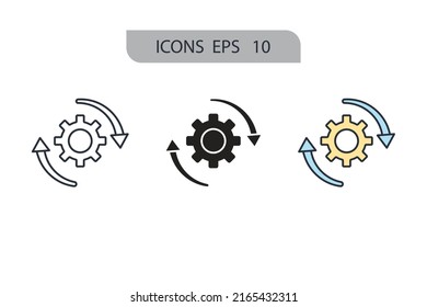 Process icons  symbol vector elements for infographic web
