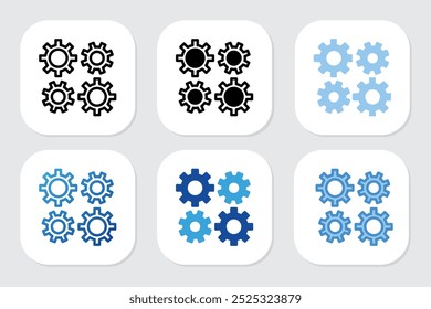 process icons with various design styles