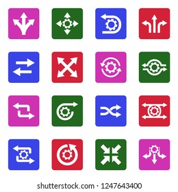 Process Icons. White Flat Design In Square. Vector Illustration. 