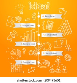 Process of idea generation, business illustration, vector background.