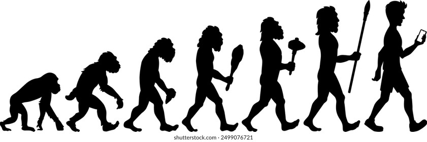 The process illustration of human evolution