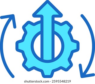 Process Improvement Icon Blue Color Vector Illustration