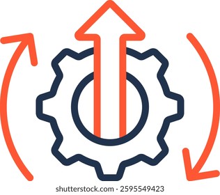 Process Improvement Icon Color Line Vector Illustration