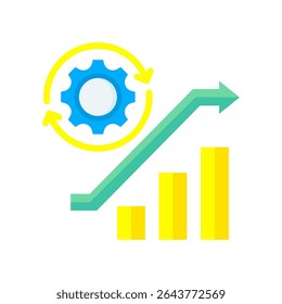 Process Improvement Icon Flat Vector Illustration