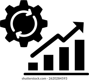 Process Improvement Icon Glyph Vector Illustration