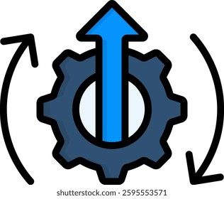 Process Improvement Icon Lineal Color Vector Illustration