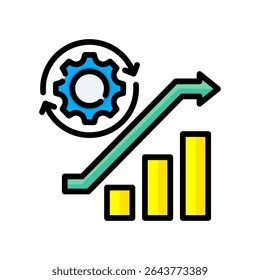 Icono de mejora de proceso Ilustración vectorial de color lineal