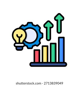 Ícone de melhoria do processo Ilustração do vetor de cor linear