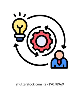 Ícone de melhoria do processo Ilustração do vetor de cor linear