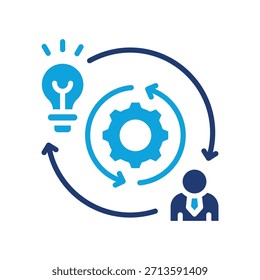 Ilustração de vetor misto do ícone de melhoria do processo