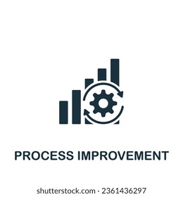 Process improvement icon. Monochrome simple sign from operation management collection. Process improvement icon for logo, templates, web design and infographics.