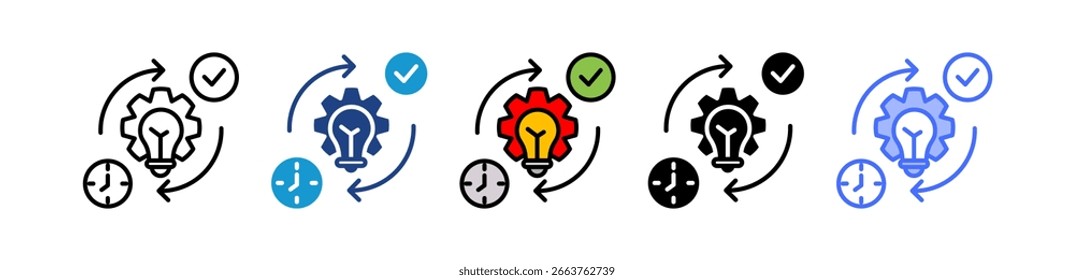 Process Improvement Icon Multiple Vector Illustration