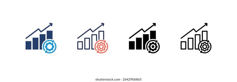 Process Improvement Icon set multiple style collection