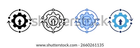 Process Improvement icon sheet multiple style collection