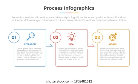 infografía de procesos con 3 puntos de lista y diapositiva moderna de plantilla de estilo plano para presentación