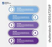 Process infographic with 5 steps, process or options, process chart, Used for process diagram, presentations, workflow layout, flow chart, infograph. Vector eps10 illustration.