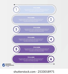 Process infographic with 6 steps, process or options, process chart, Used for process diagram, presentations, workflow layout, flow chart, infograph. Vector eps10 illustration.
