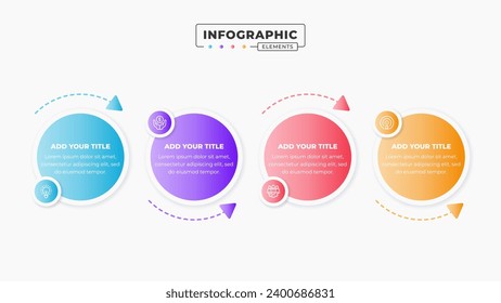 Process infographic business elements with 4 steps or options