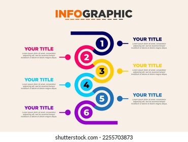 Infografía de proceso. Se puede usar como diseño de estrategia de marketing, presentación, empresa, medios sociales, etc.