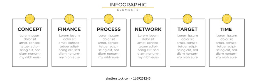 Process infographic concept with icons and five steps. Vector template for company or corporate business project and presentation. Eps 10
