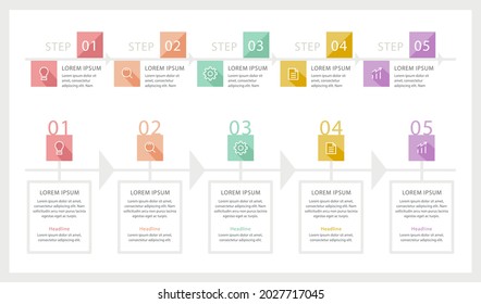 Process infographic design template. Timeline, step plan business strategy. Organization workflow sequence. Finance report presentation. Statistics productivity infochart. Vector illustration.