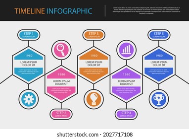 Process infographic design template. Timeline, step plan business strategy. Organization workflow sequence. Finance report presentation. Statistics productivity infochart. Vector illustration.