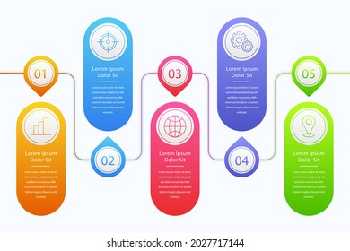 Process infographic design template. Timeline, step plan business strategy. Organization workflow sequence. Finance report presentation. Statistics productivity infochart. Vector illustration.