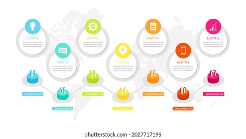 Process infographic design template. Timeline, step plan business strategy. Organization workflow sequence. Finance report presentation. Statistics productivity infochart. Vector illustration.