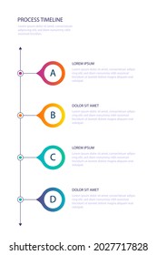Process infographic design template. Timeline, step plan business strategy. Organization workflow sequence. Finance report presentation. Statistics productivity infochart. Vector illustration.