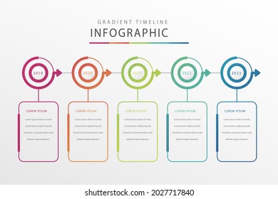 Plantilla de diseño de infografía de procesos. Línea de tiempo, estrategia de negocio de plan de pasos. Secuencia de flujo de trabajo de organización. Presentación del informe financiero. Gráfico informativo de productividad de las estadísticas. Ilustración vectorial.
