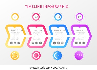 Process infographic design template. Timeline, step plan business strategy. Organization workflow sequence. Finance report presentation. Statistics productivity infochart. Vector illustration.