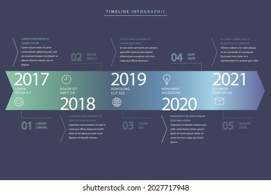 Plantilla de diseño de infografía de procesos. Línea de tiempo, estrategia de negocio de plan de pasos. Secuencia de flujo de trabajo de organización. Presentación del informe financiero. Gráfico informativo de productividad de las estadísticas. Ilustración vectorial.