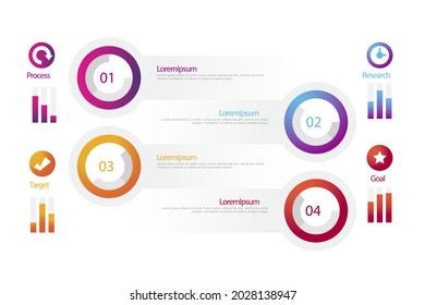Process infographic design template. Timeline, step plan business strategy. Organization workflow sequence. Finance report presentation. Statistics productivity infochart. Vector illustration.