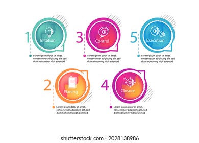 Process infographic design template. Timeline, step plan business strategy. Organization workflow sequence. Finance report presentation. Statistics productivity infochart. Vector illustration.