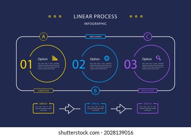 Process infographic design template. Timeline, step plan business strategy. Organization workflow sequence. Finance report presentation. Statistics productivity infochart. Vector illustration.