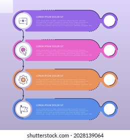 Process infographic design template. Timeline, step plan business strategy. Organization workflow sequence. Finance report presentation. Statistics productivity infochart. Vector illustration.