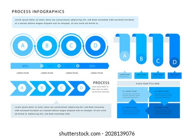 Process infographic design template. Timeline, step plan business strategy. Organization workflow sequence. Finance report presentation. Statistics productivity infochart. Vector illustration.