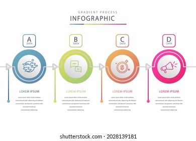 Process infographic design template. Timeline, step plan business strategy. Organization workflow sequence. Finance report presentation. Statistics productivity infochart. Vector illustration.