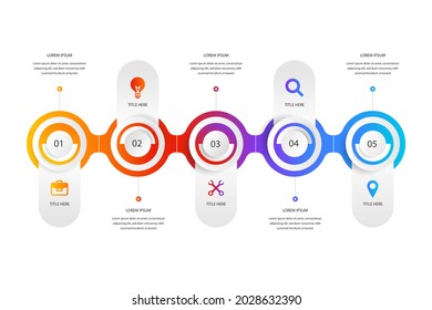 Process infographic design template. Timeline, step plan business strategy. Organization workflow sequence. Finance report presentation. Statistics productivity infochart. Vector illustration.