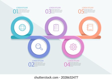 Process infographic design template. Timeline, step plan business strategy. Organization workflow sequence. Finance report presentation. Statistics productivity infochart. Vector illustration.