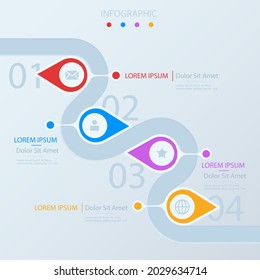 Process infographic design template. Timeline, step plan business strategy. Organization workflow sequence. Finance report presentation. Statistics productivity infochart. Vector illustration.