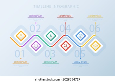 Process infographic design template. Timeline, step plan business strategy. Organization workflow sequence. Finance report presentation. Statistics productivity infochart. Vector illustration.