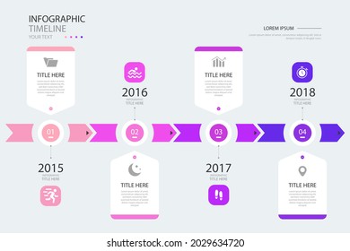 Plantilla de diseño de infografía de procesos. Línea de tiempo, estrategia de negocio de plan de pasos. Secuencia de flujo de trabajo de organización. Presentación del informe financiero. Gráfico informativo de productividad de las estadísticas. Ilustración vectorial.